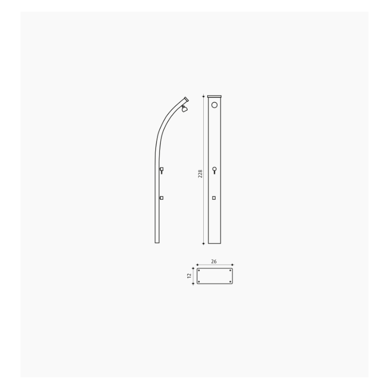 Dimensions douche solaire Spring.