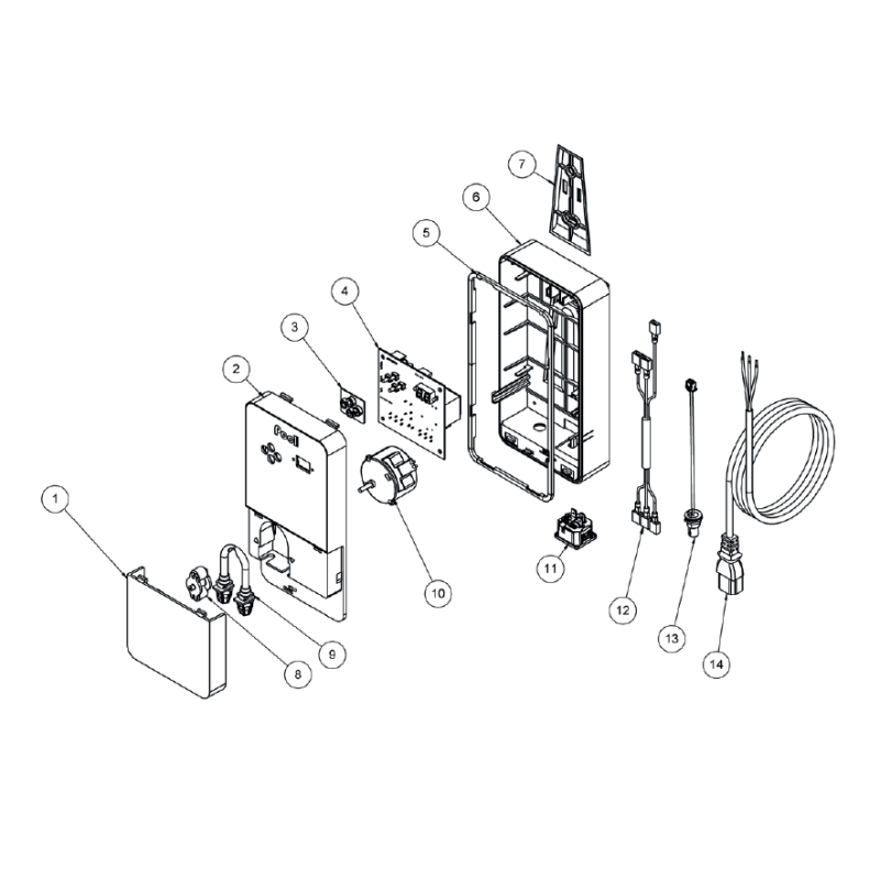 Schéma éclaté du Mini Dosing. Le n°6 représente le fond de coffret.