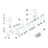 Schéma éclaté de la pompe de filtration Europa. Le n°18 représente le kit visserie.