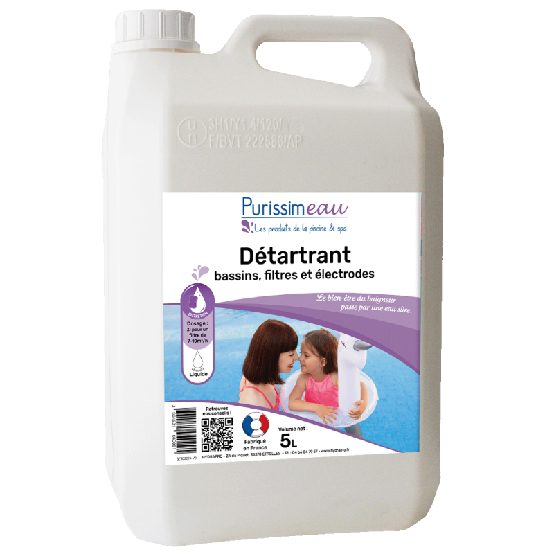 Bidon de 5L de détartrant filtre et électrode.