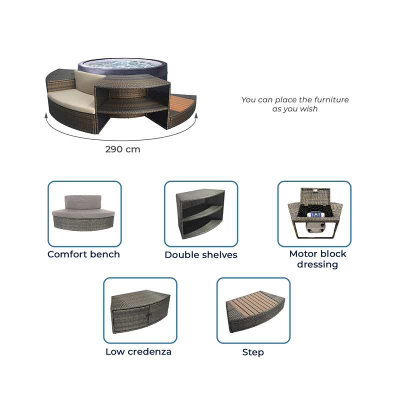 image mobilier pour spa vita 4 places