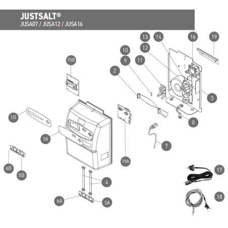 Schéma éclaté Justsalt Pool Technologie