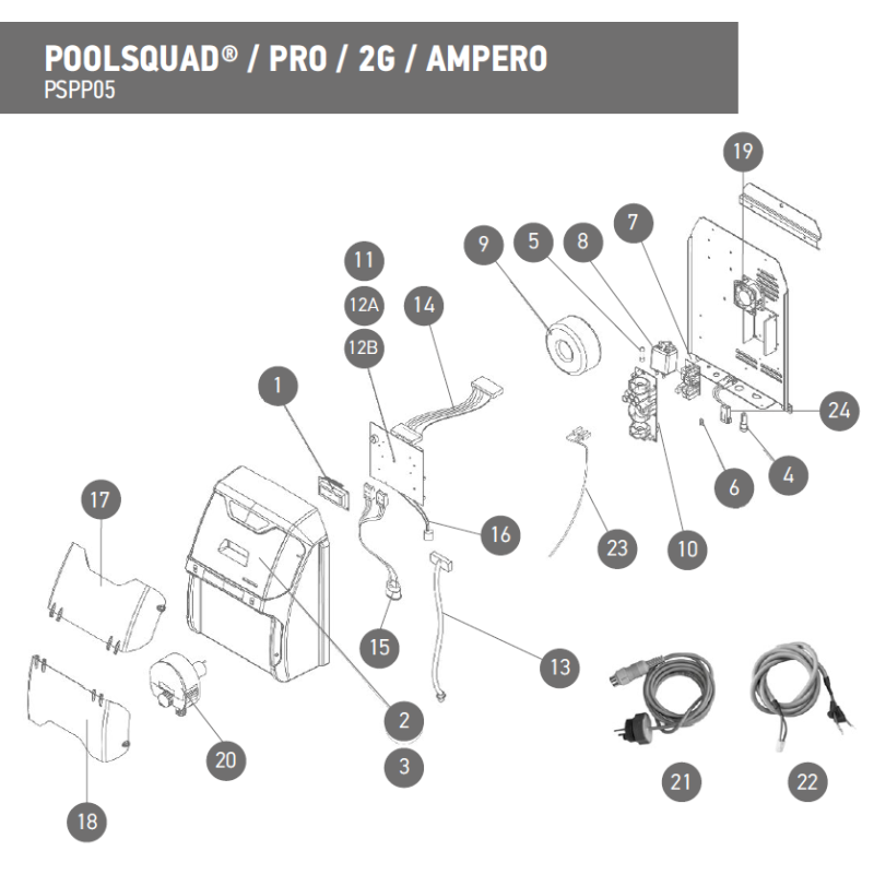 Schéma éclaté Poolsquad Pool Technologie