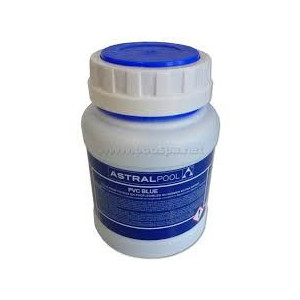 Image du pot de colle bleue PVC.