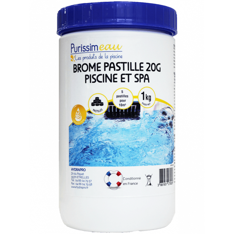 Image d'un pot de brome d'un kilo.