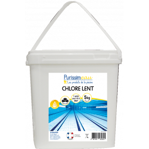 Image d'un seau de chlore lent de 5kg.