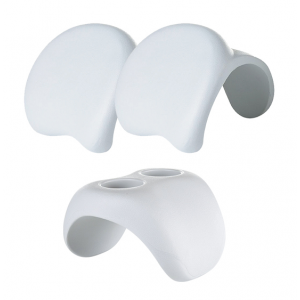 Lot de deux appuie-tête et porte gobelet pour spa de coloris blanc.